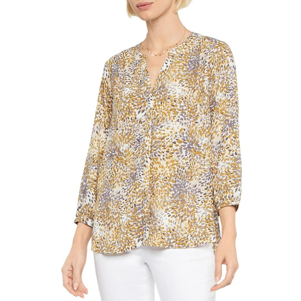 商品NYDJ|NYDJ Womens Printed Pleated Back Button-Down Top,价格¥107,第2张图片详细描述