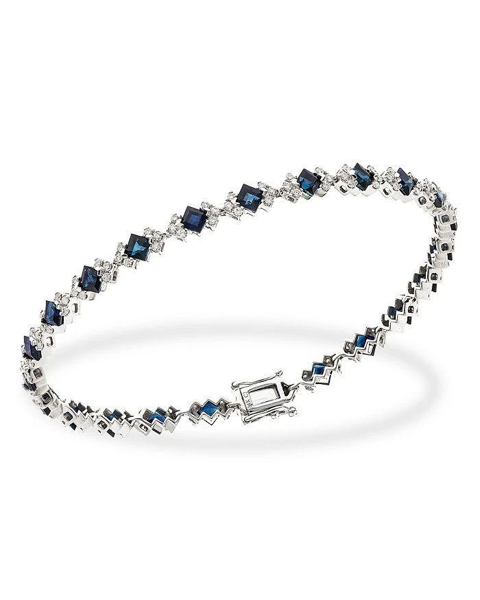 商品Bloomingdale's|Blue Sapphire & Diamond Tennis Bracelet in 14K White Gold,价格¥30108,第1张图片详细描述