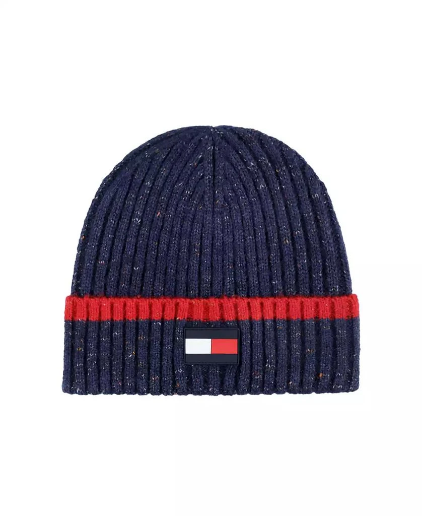 商品Tommy Hilfiger|Men's Rubber Flag Patch Tipped Cuff Hat,价格¥165,第1张图片