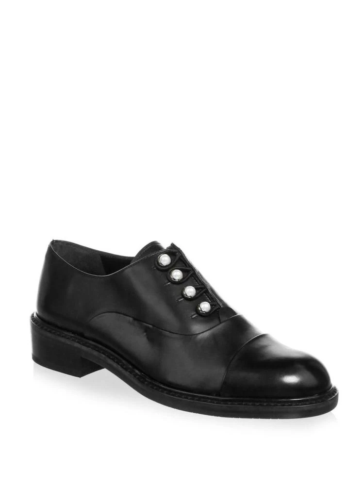 商品Stuart Weitzman|Mrspat Brando Leather Oxfords,价格¥1364,第1张图片