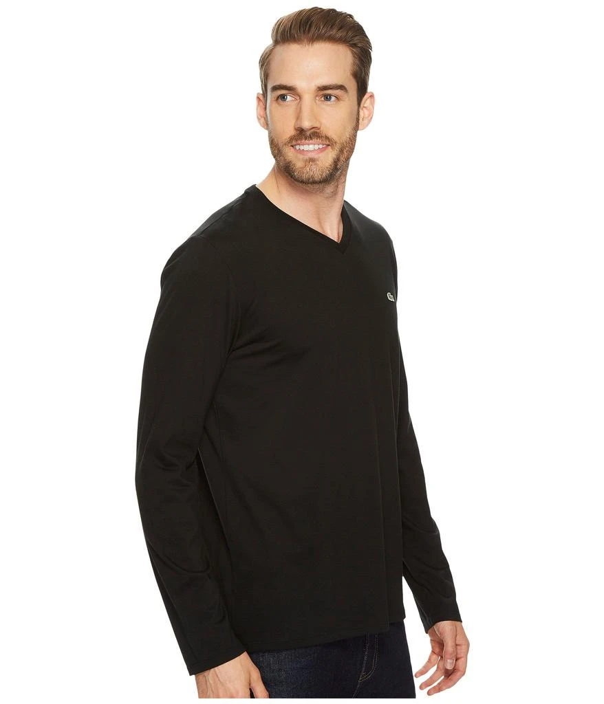 商品Lacoste|Long Sleeve Pima Jersey V-Neck T-Shirt,价格¥302,第4张图片详细描述