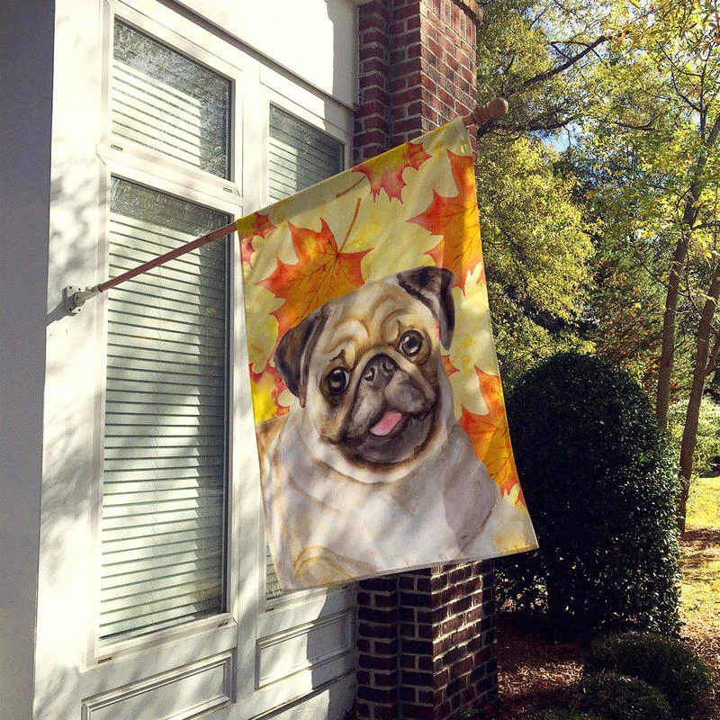 商品Caroline's Treasures|28 x 40 in. Polyester Fawn Pug Fall Flag Canvas House Size 2-Sided Heavyweight,价格¥329,第2张图片详细描述