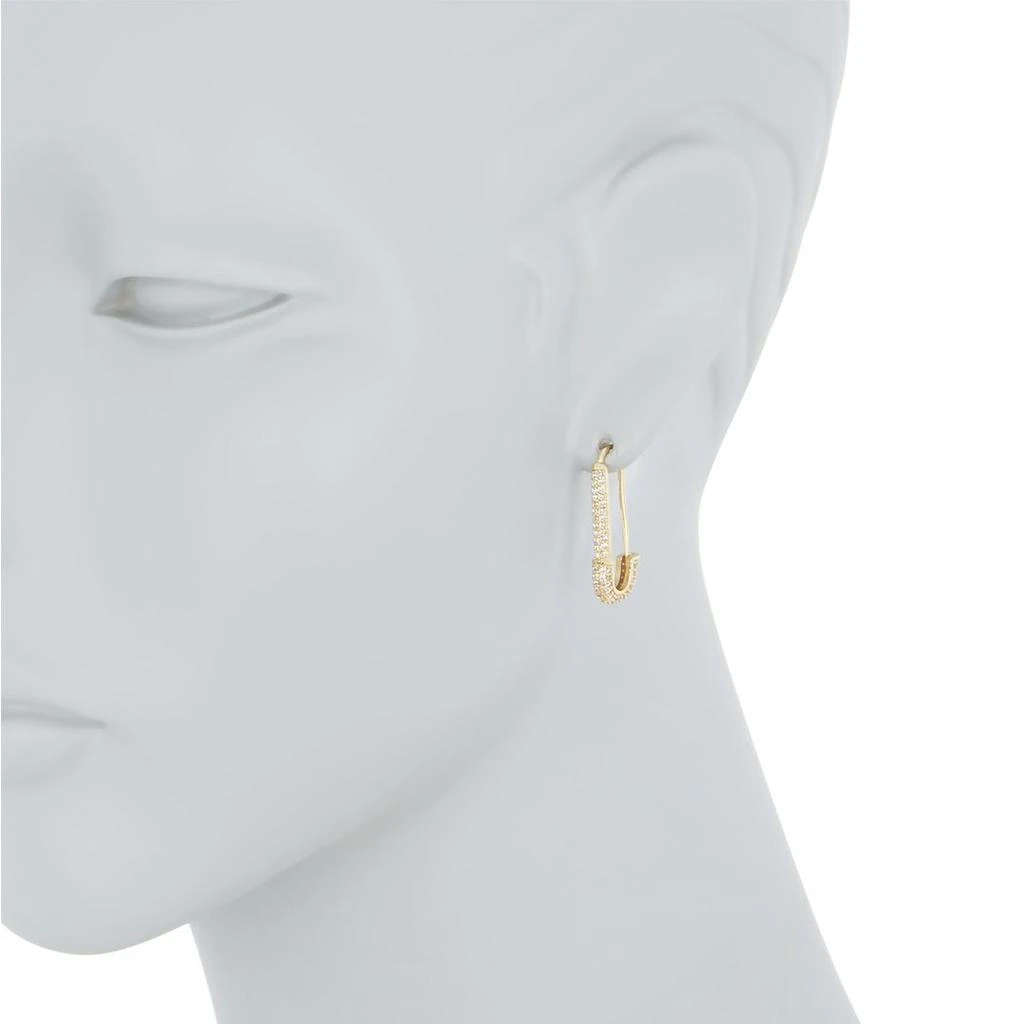 Adornia Safety Pin Crystal Dangle Earrings Yellow Gold Plated Brass 商品