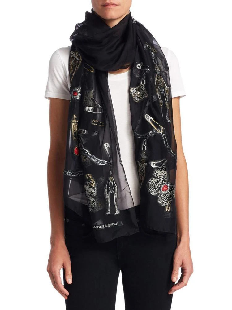 商品Alexander McQueen|Ruby Rock Fil Coupe Scarf,价格¥1666,第1张图片