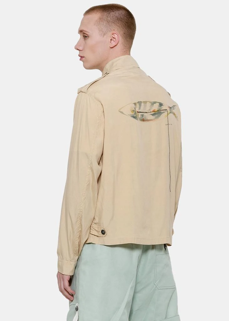 商品FEDERICO CURRADI|Federico Curradi Beige Silk Flight Jacket,价格¥2803,第2张图片详细描述