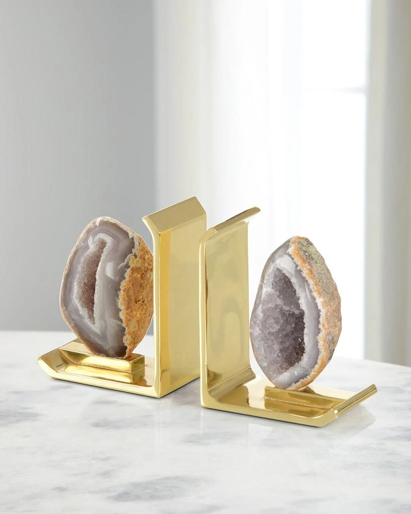 商品John Richard|Agate on Brass Bookends, Set of 2,价格¥6696,第1张图片