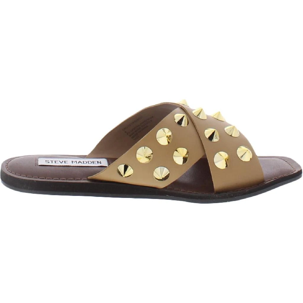商品Steve Madden|Steve Madden Womens Cross Faux Leather Studded Flat Sandals,价格¥108,第3张图片详细描述