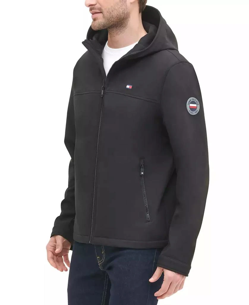 商品Tommy Hilfiger|男式logo图案连帽软壳夹克 防水面料,价格¥520,第4张图片详细描述