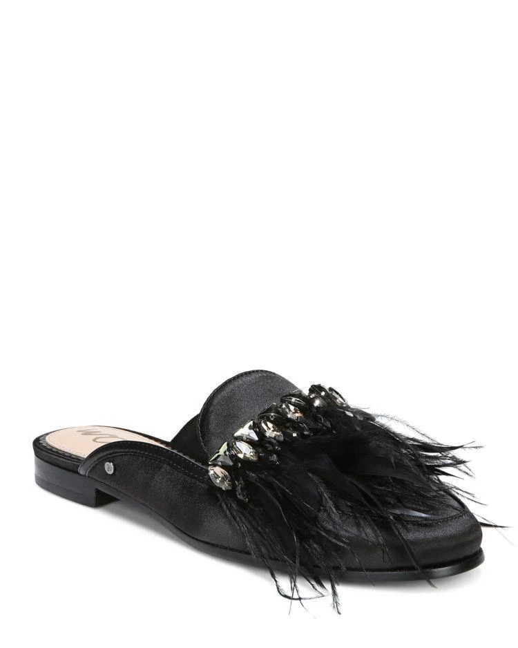 商品Sam Edelman|Women's Landis Embellished Satin Mules,价格¥674,第1张图片