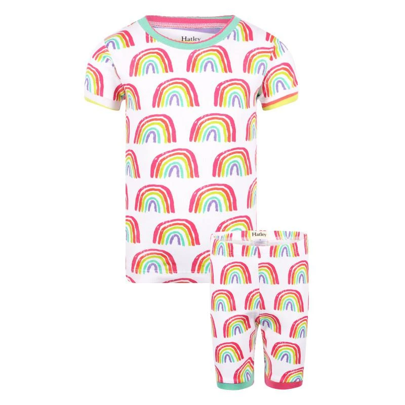 商品Hatley|Pretty rainbows organic pajama set in white,价格¥402,第1张图片