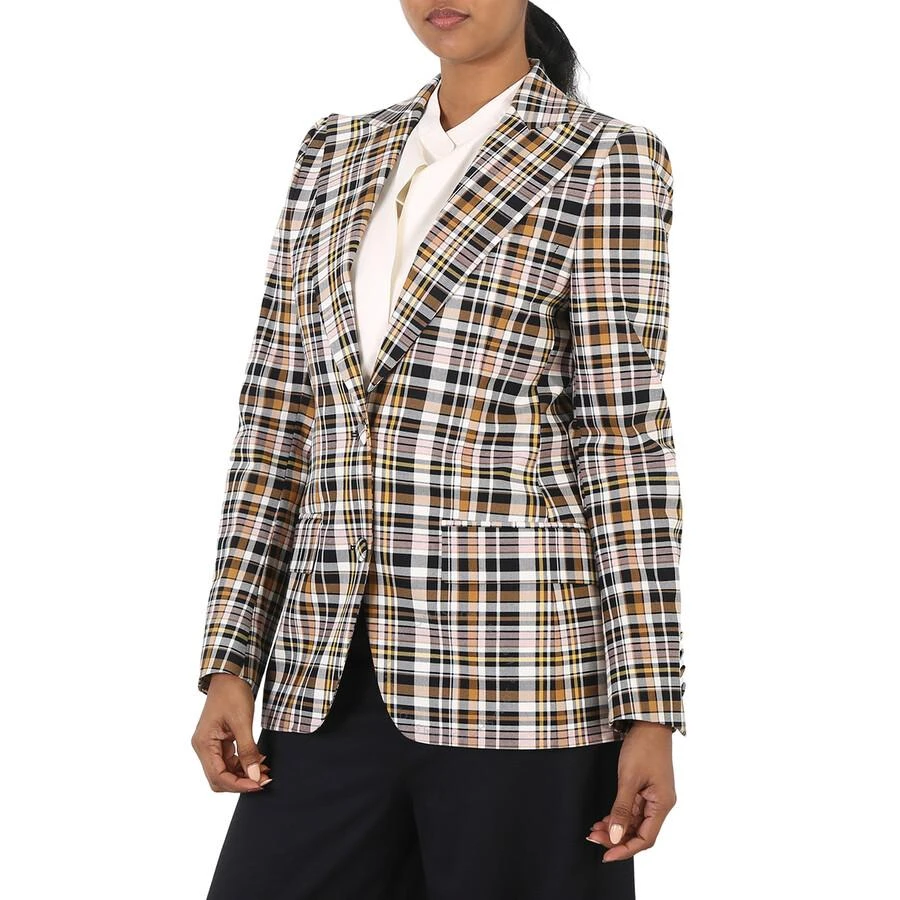 商品Burberry|Ladies Snowhill Plaid Blazer in Bright Toffee Check,价格¥1951,第3张图片详细描述