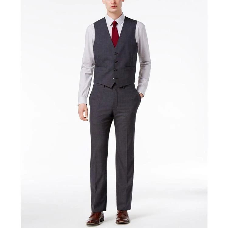 商品Calvin Klein|Men's Slim-Fit Black and Charcoal Neat Vested Suit,价格¥1465,第5张图片详细描述