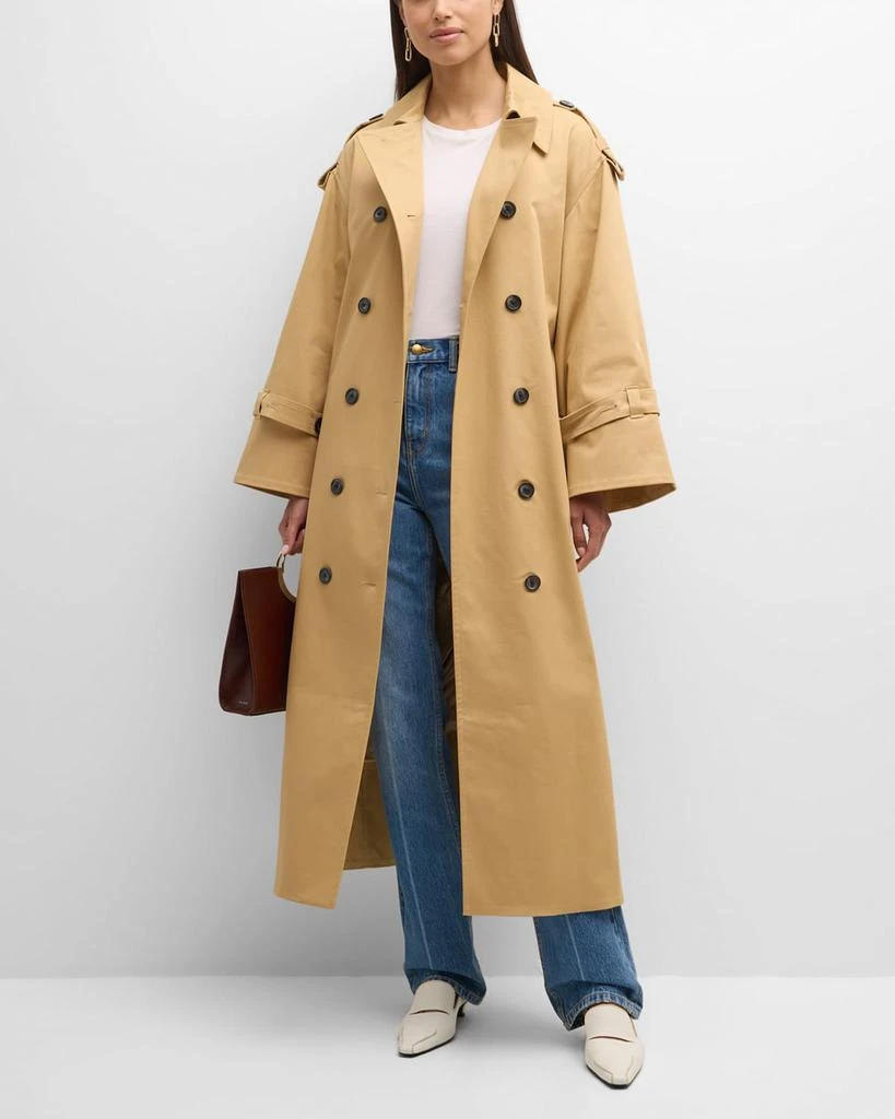 商品BY MALENE BIRGER|Alanis Double-Breasted Cotton Twill Trench Coat,价格¥4522,第3张图片详细描述