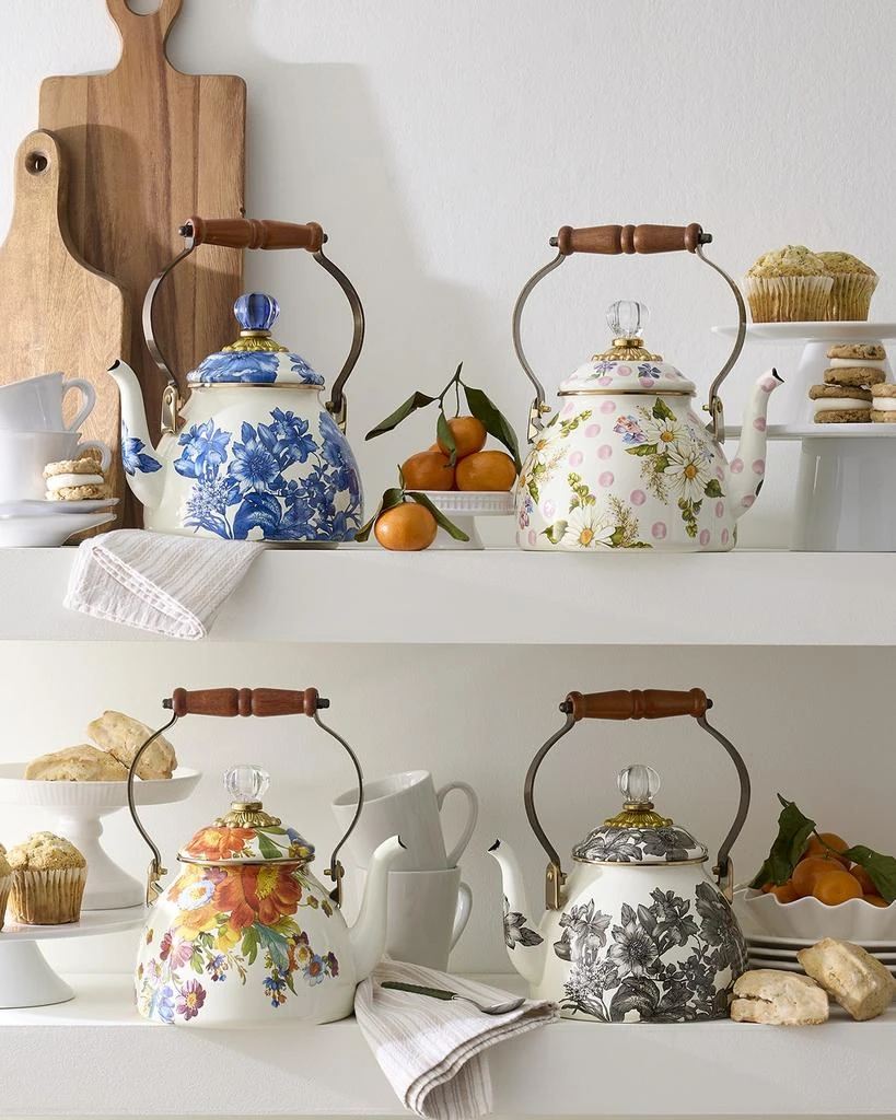 Flower Market White Two-Quart Tea Kettle 商品