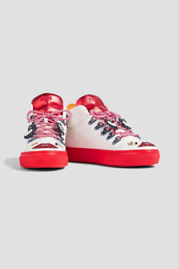 商品Tod's|Embellished leather high-top sneakers,价格¥1870,第2张图片详细描述