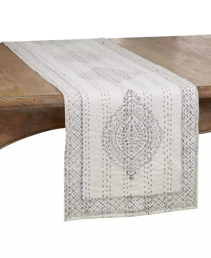 商品Saro Lifestyle|Block Print Taj Kantha Stitch Runner,价格¥354,第1张图片