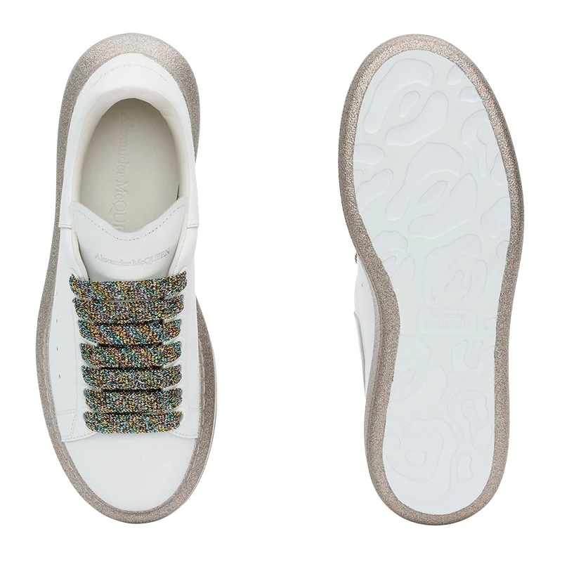 Alexander McQueen 亚历山大·麦昆 女士多色鞋带亮片鞋底圆头运动鞋 553770-WHWKV-9035 商品