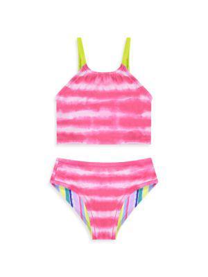 商品Andy & Evan|Little Girl's 2-Piece Reversible Tie-Dye Print Swimsuit,价格¥108,第4张图片详细描述