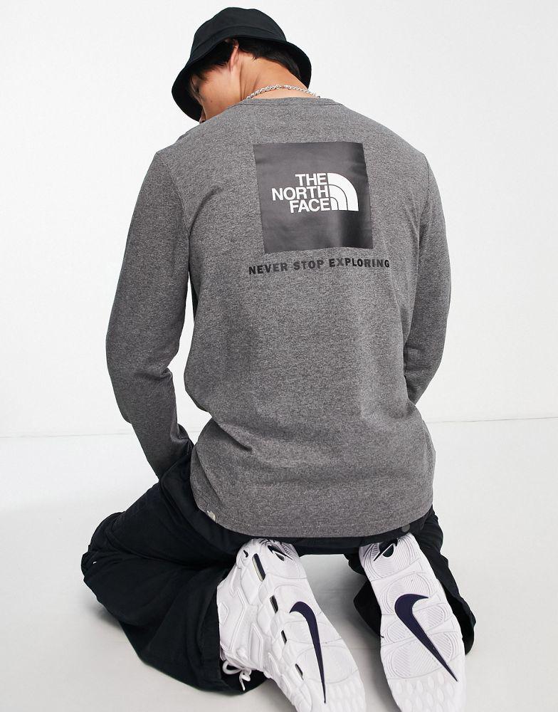 The North Face Redbox back print long sleeve t-shirt in grey商品第1张图片规格展示