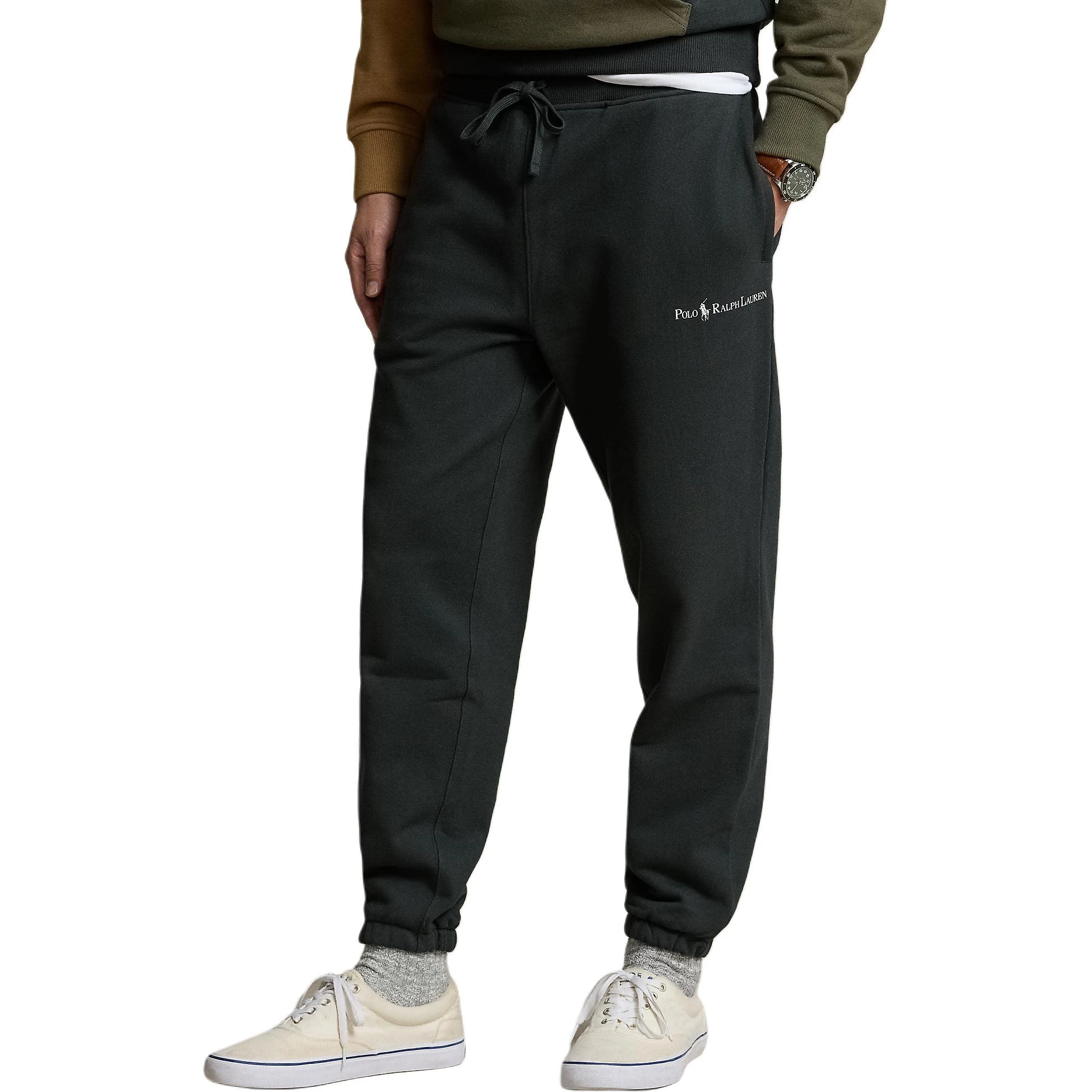 商品[国内直发] Ralph Lauren|SS24 纯色Logo字母图案宽松针织运动裤 男款 做旧黑,价格¥2290,第3张图片详细描述