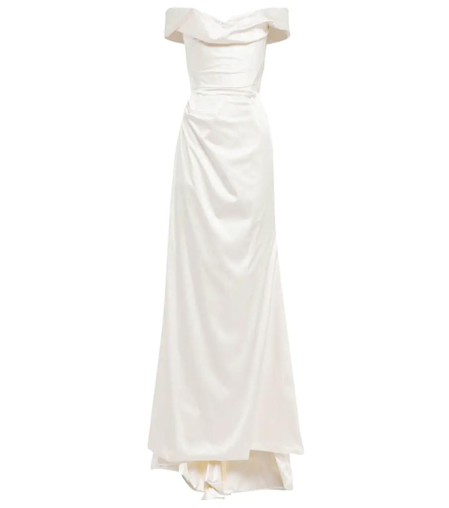 新娘造型 — Cora Cocotte垂褶缎布长礼服商品第1张图片规格展示