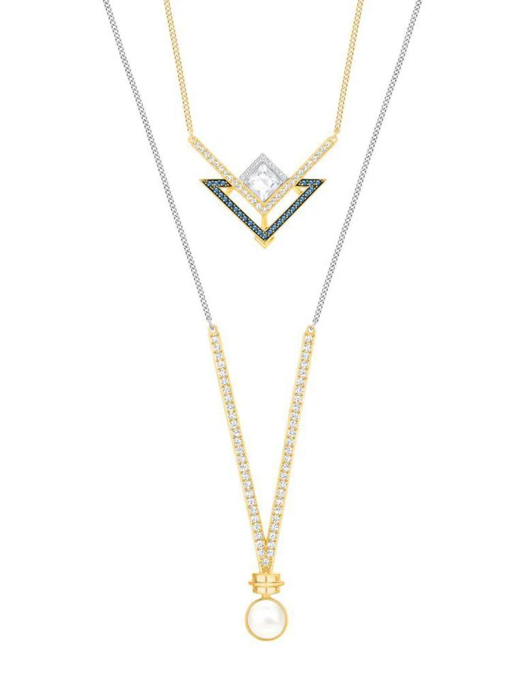 商品Swarovski|Golden Crystal-Studded Necklace Set,价格¥896,第2张图片详细描述