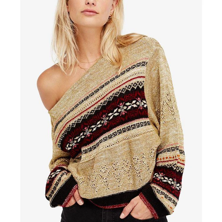商品Free People|Printed Off-The-Shoulder Sweater,价格¥526,第1张图片