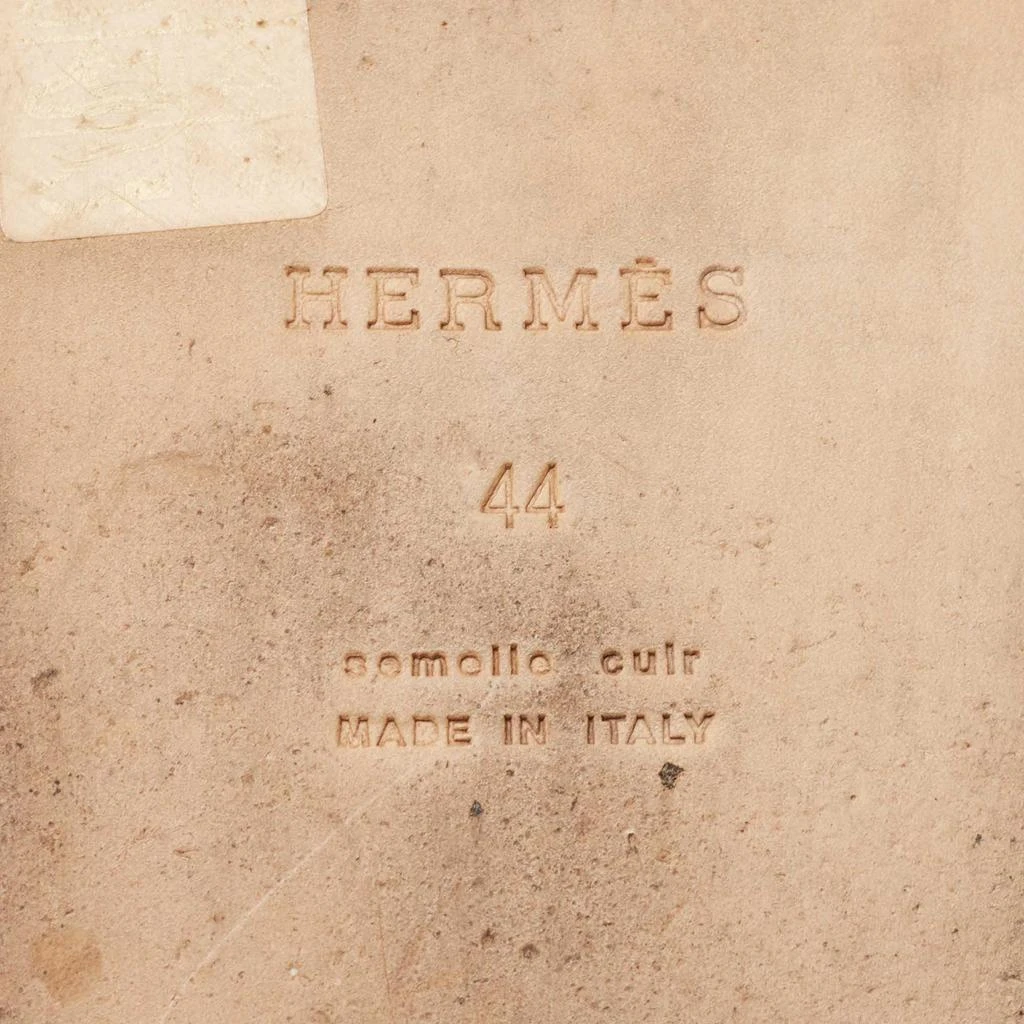 Hermes Black Leather Izmir Slide Flats Size 44 商品