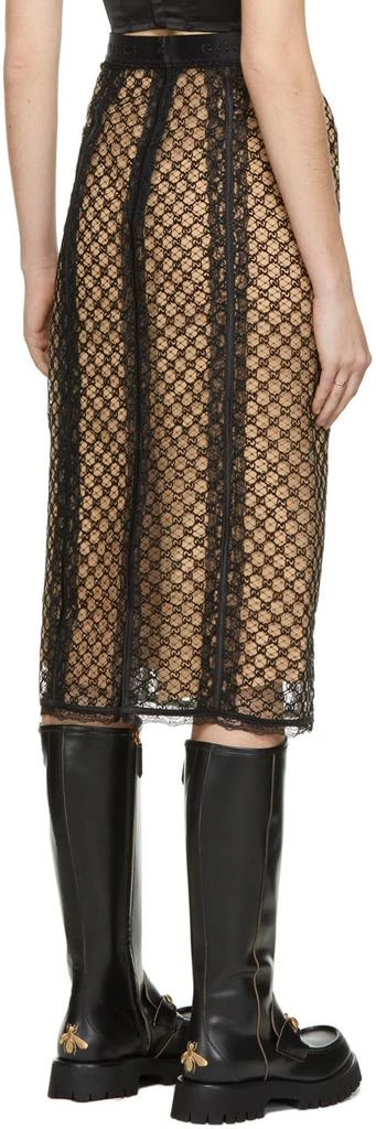 商品Gucci|Black & Beige GG Net Mid-Length Skirt,价格¥17965,第3张图片详细描述