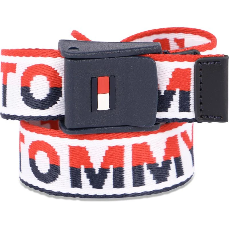 商品Tommy Hilfiger|Monogram all over belt in white red and navy,价格¥328,第1张图片