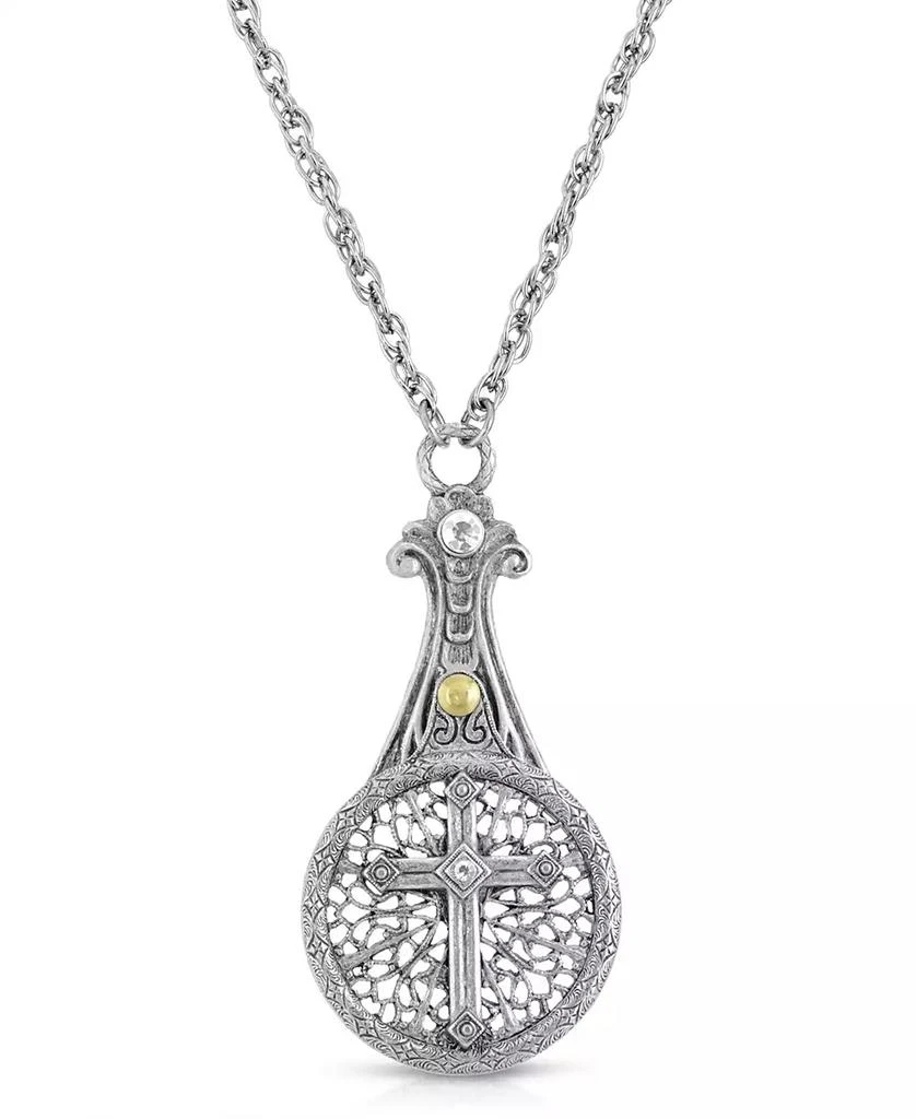 商品2028|Pewter Crystal Cross Sliding Magnifier 30" Pendant,价格¥480,第2张图片详细描述