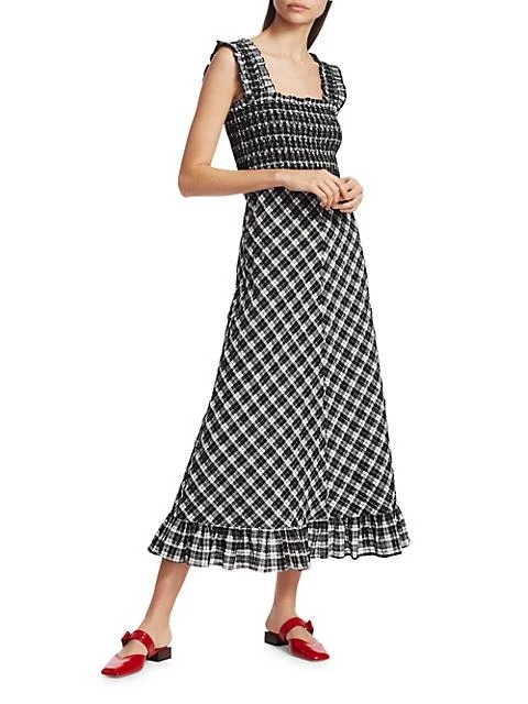 商品Ganni|Seersucker Checked Maxi Dress,价格¥855,第3张图片详细描述