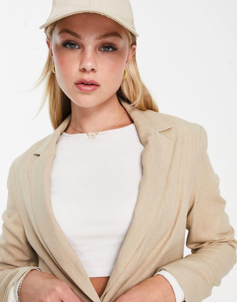 Bershka core oversized blazer in camel商品第3张图片规格展示