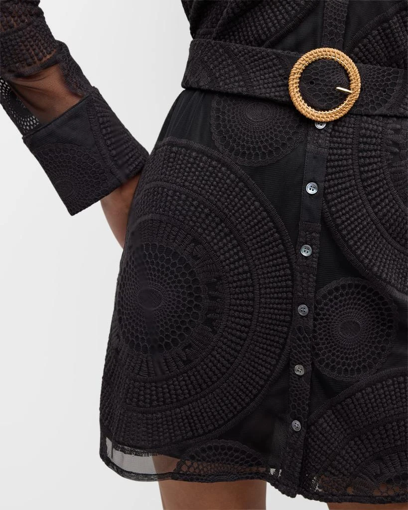 商品Ramy Brook|Teresa Belted Embroidered Mesh Mini Dress,价格¥1402,第5张图片详细描述