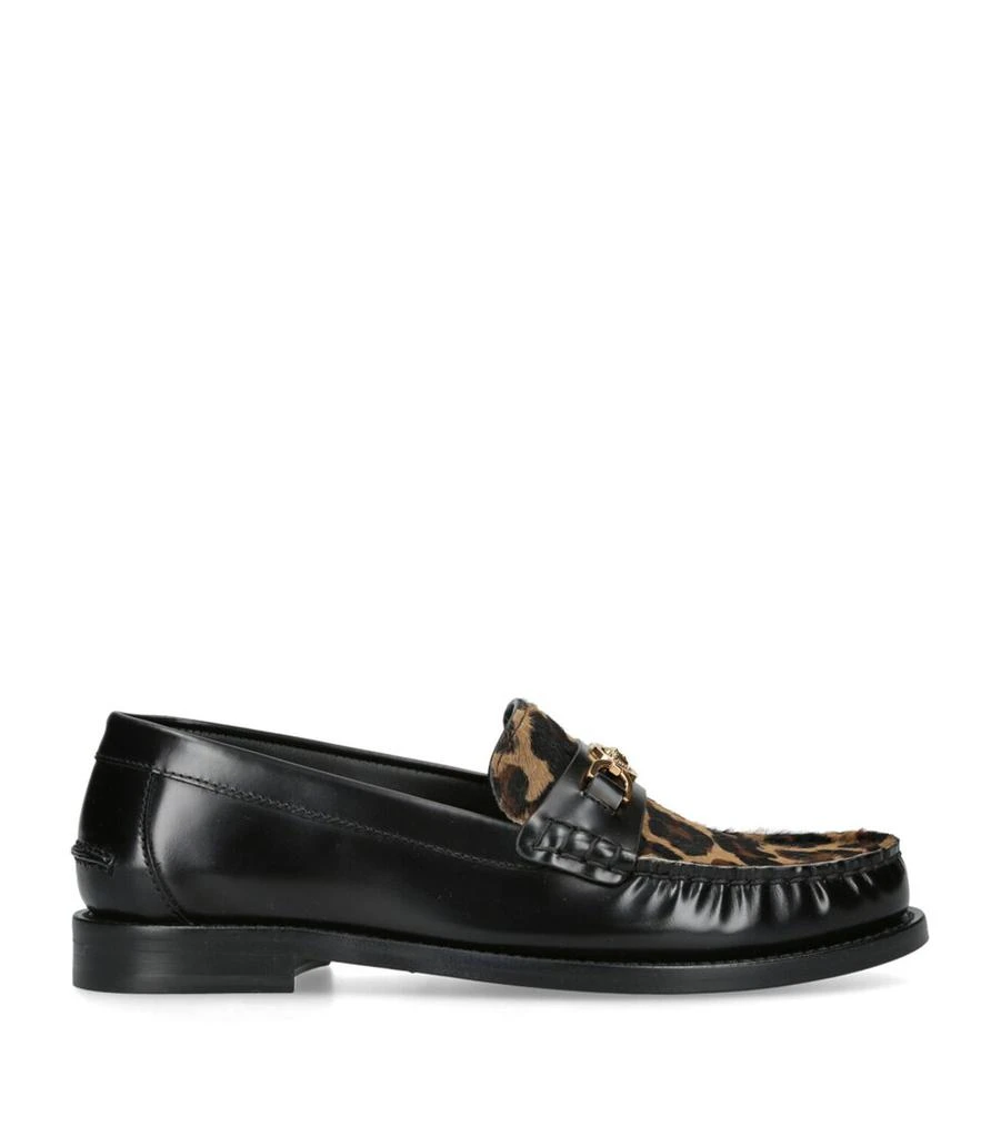 商品Versace|Leopard Print Medusa Loafers,价格¥8073,第1张图片
