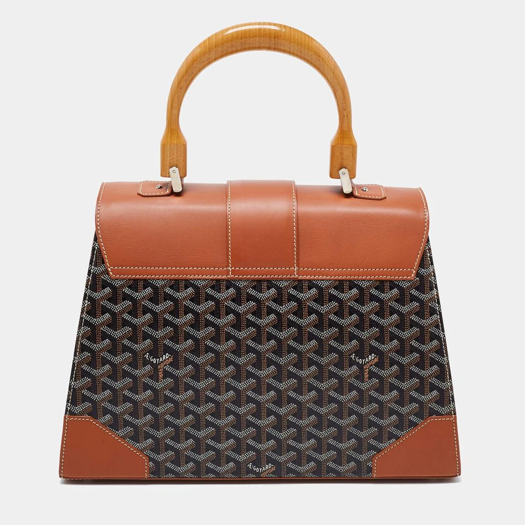 商品[二手商品] Goyard|Goyard Brown Goyardine Coated Canvas and Leather Saigon MM Top Handle Bag,价格¥24388,第4张图片详细描述