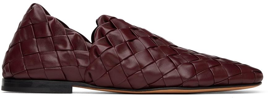 Burgundy Intrecciato Slider Loafers商品第1张图片规格展示