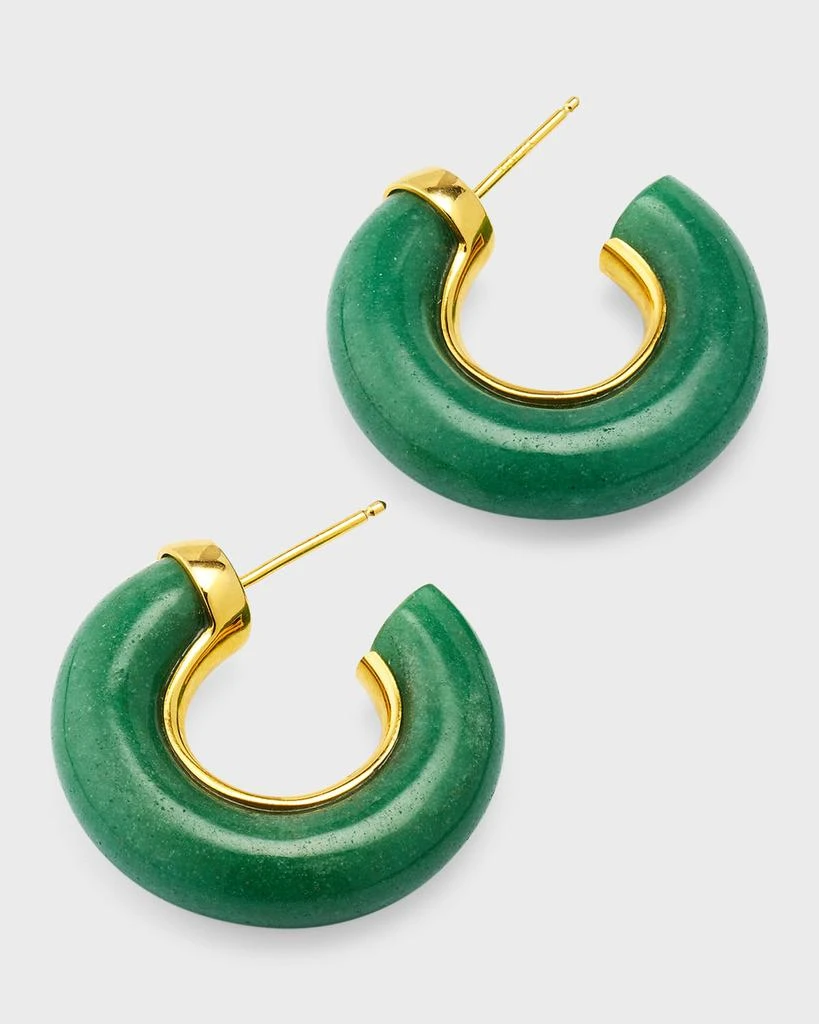 商品NEST Jewelry|Jade Aventurine Chunky Hoop Earrings,价格¥1159,第3张图片详细描述