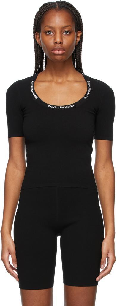 商品Alexander Wang|Black Logo Bodycon T-Shirt,价格¥2126,第1张图片