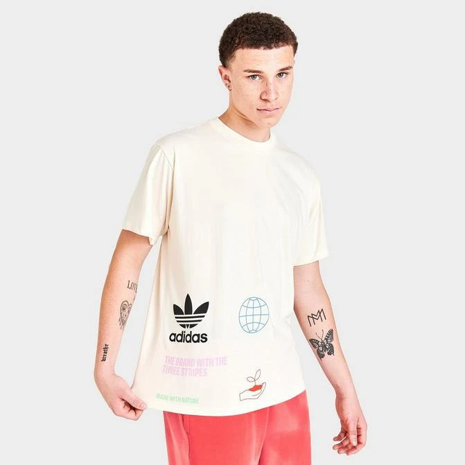 商品Adidas|Men's adidas Originals Made With Nature Graphic Print Short-Sleeve T-Shirt,价格¥151,第1张图片