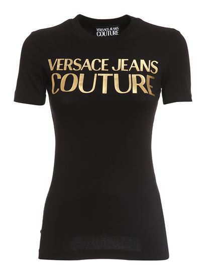 VERSACE JEANS 女士T恤黑色 72HAHT01-CJ03T-G89商品第1张图片规格展示