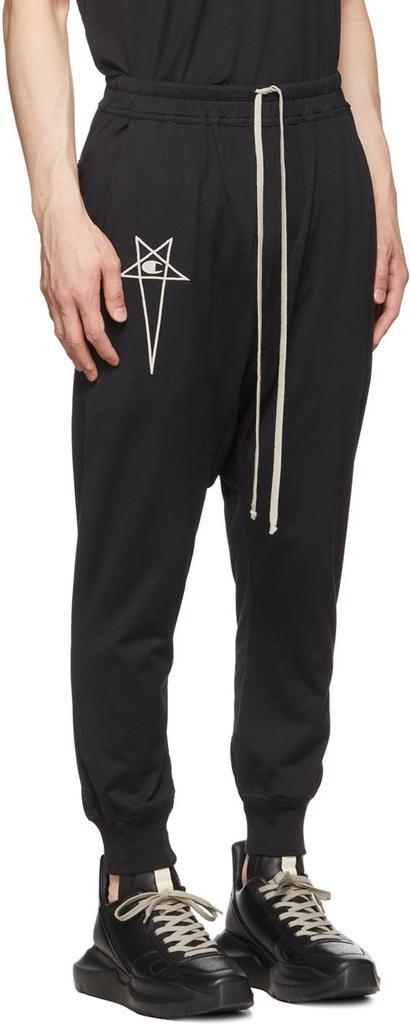 商品Rick Owens|Black Champion Edition Cotton Lounge Pants,价格¥3200,第4张图片详细描述
