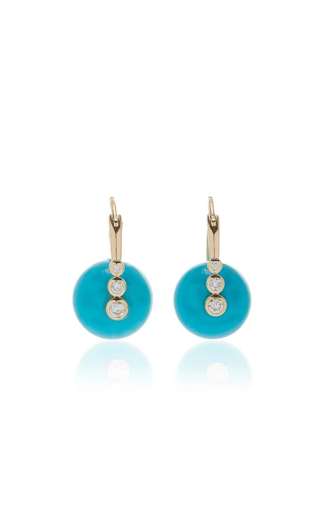 商品Sydney Evan|Sydney Evan - 14K Yellow Gold Turquoise Earrings - Gold - OS - Moda Operandi - Gifts For Her,价格¥25390,第1张图片