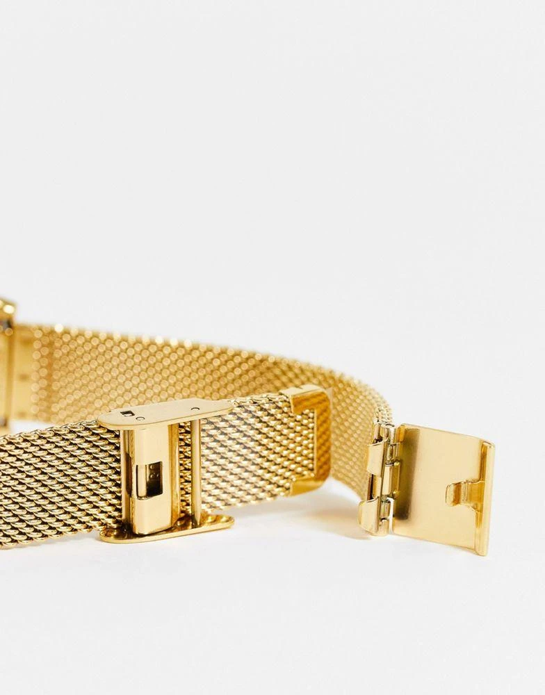 商品Casio|Casio vintage mesh bracelet strap watch in gold,价格¥526,第4张图片详细描述