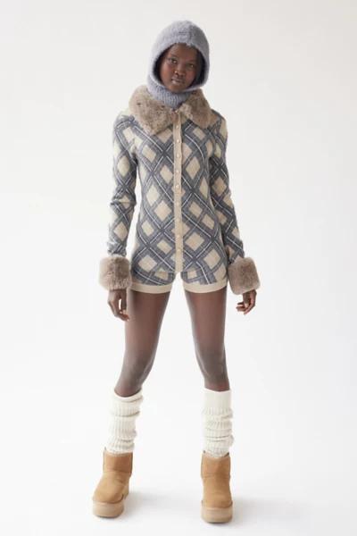 House Of Sunny London Faux Fur Trim Romper商品第2张图片规格展示
