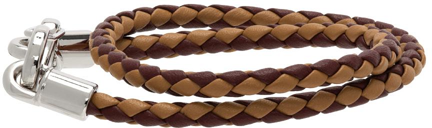 Brown Double Wrap Braided Bracelet商品第3张图片规格展示