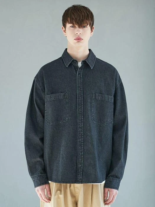 商品MINIMAL PROJECT|Minimal Oversized Washed Denim Shirt,价格¥642,第1张图片详细描述