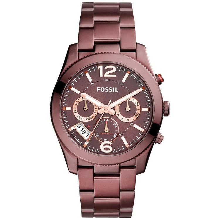 商品Fossil|Women's Perfect Boyfriend Red-Tone Stainless Steel Bracelet Watch 39mm ES4110,价格¥1273,第1张图片