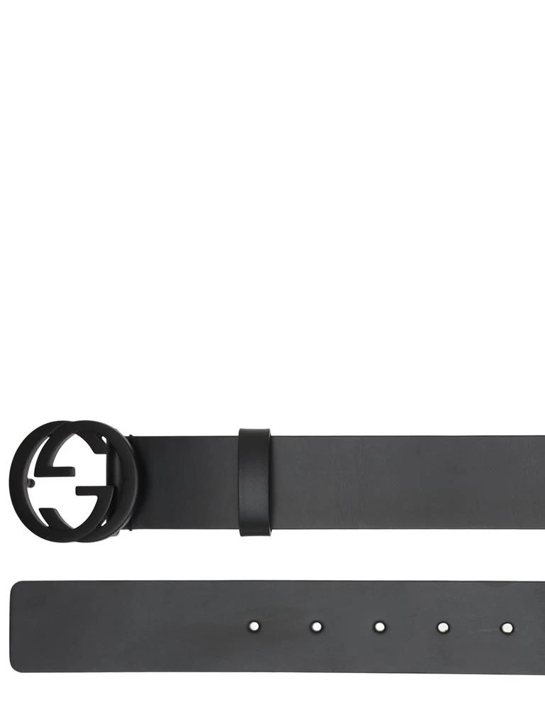 商品Gucci|3.7cm Interlocking G Buckle Leather Belt,价格¥3898,第2张图片详细描述