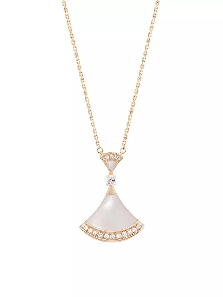 商品BVLGARI|Divas' Dream 18K Rose Gold, Mother-Of-Pearl & Diamond Pendant Necklace,价格¥46444,第1张图片
